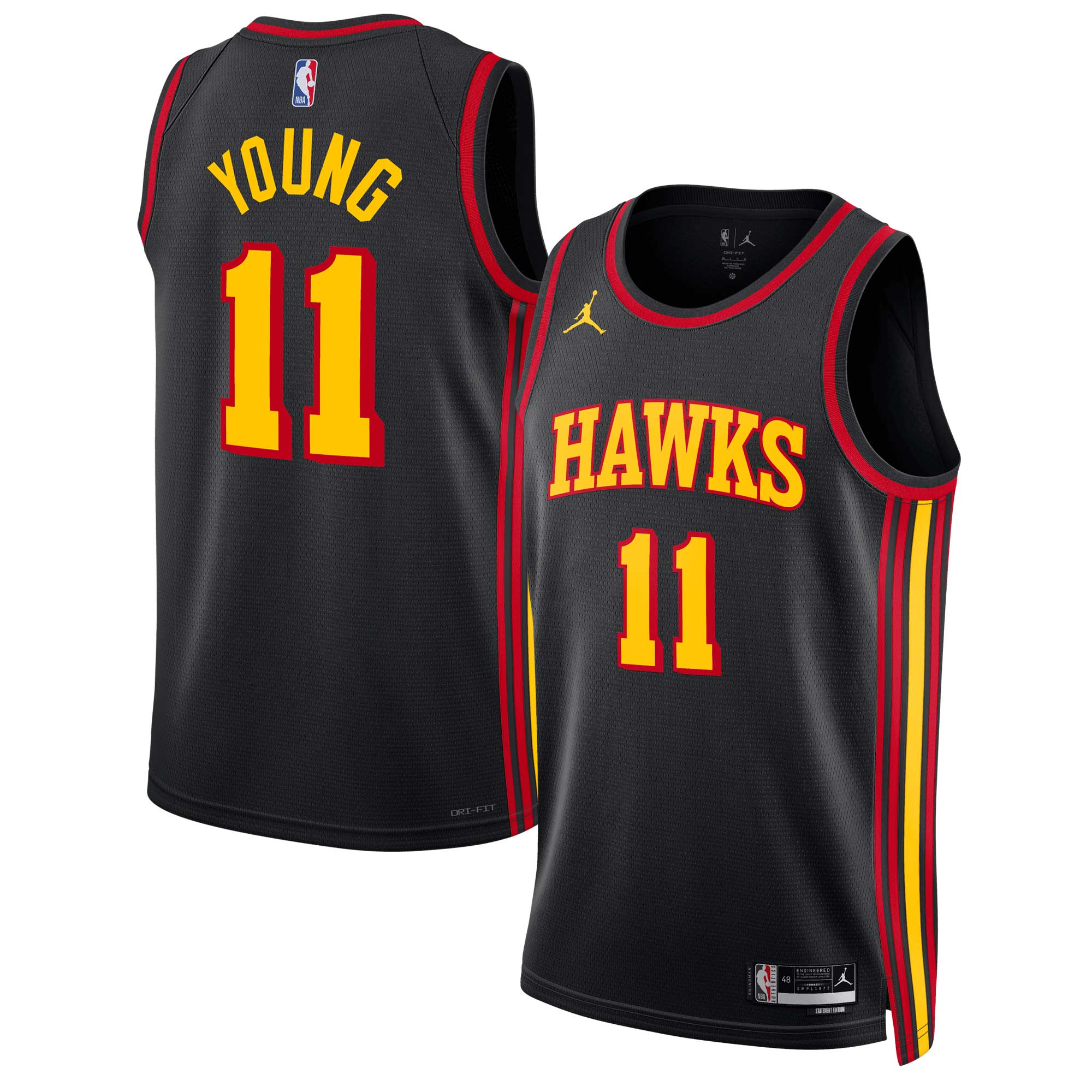 Nicesnkpro Trae Young Atlanta Hawks Jordan Brand Unisex Swingman Jersey - Statement Edition - Black 