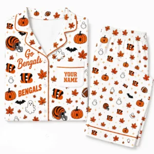 Limited Edition – Customized NFL Cincinnati Bengals Halloween Long Pajamas Set