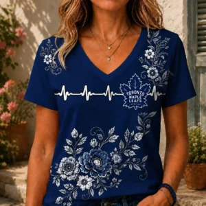 Limited Edition – Customized NHL Toronto Maple Leafs V-Neck Female Shirt
