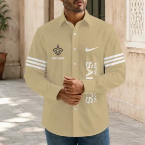 Limited Edition – Customized NFL New Orleans Saints Men’s Long Sleeve Button-Up Shirt