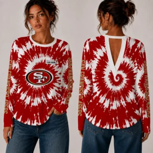 Limited Edition – Customized NFL San Francisco 49Ers Women’s Back V-Cut Long-Sleeve Shirt
