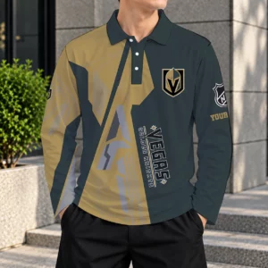 Limited Edition – Customized NHL Vegas Golden Knights Men Long Sleeve Polo
