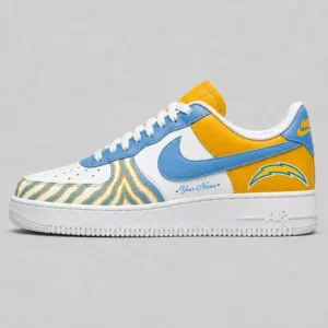 Limited Edition – Customized NFL Los Angeles Chargers Af1 Shoes