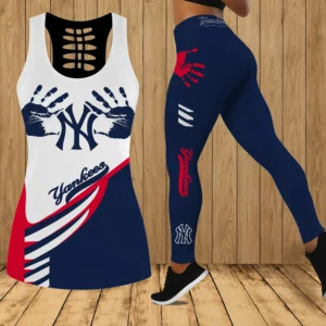 Limited Edition – Customized MLB New York Yankees Hollow Tank Top & Leggings Set