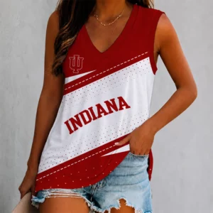 Limited Edition – Customized NCAA Indiana Hoosiers Women’s V-Neck Tank Top