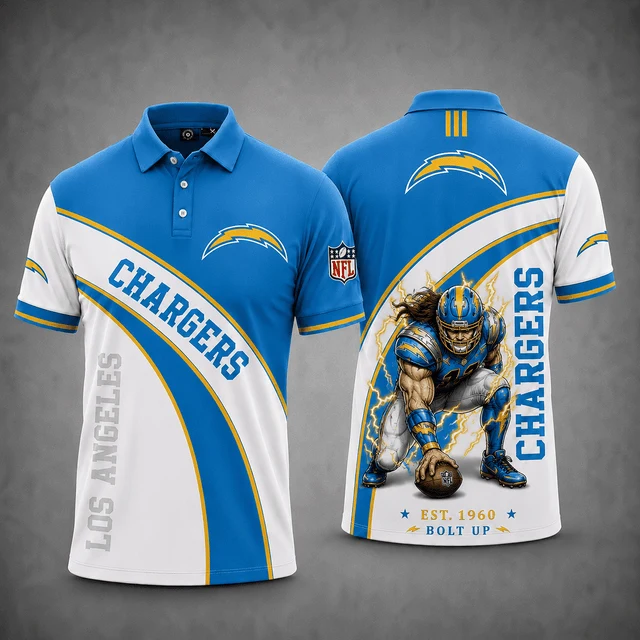 Limited Edition – Customized NFL Los Angeles Chargers Polo Shirt