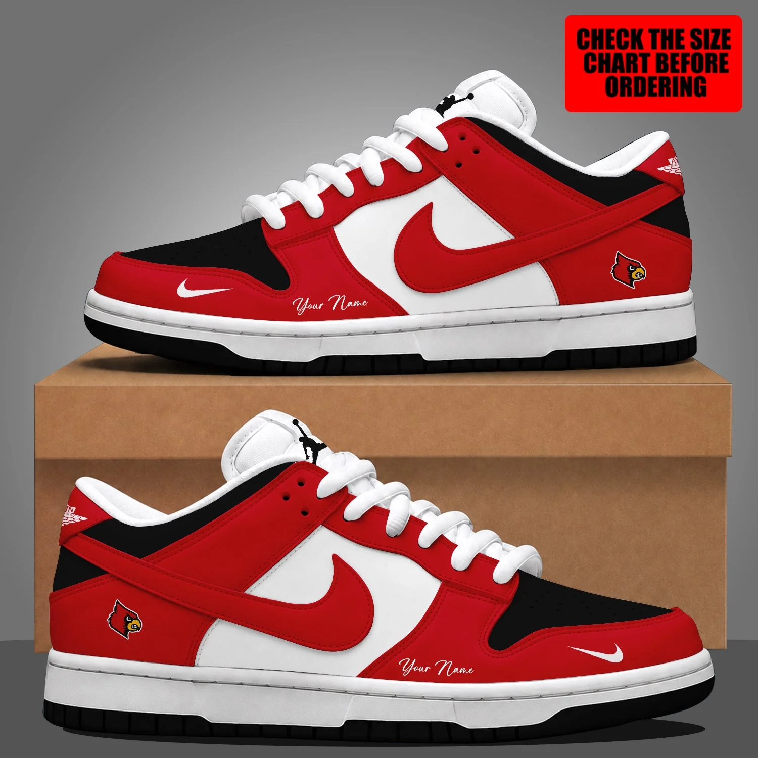 Limited Edition – Customized NCAA Louisville Cardinals Strappy Dunk Low Shoes