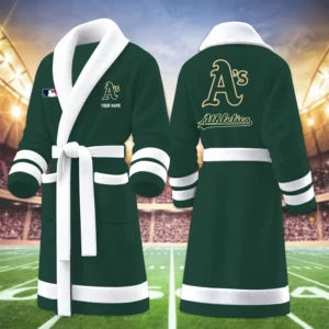 Limited Edition – Customized MLB Oakland Athletics Multicolor Fleece Bathrobe
