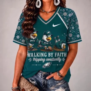 Limited Edition – Customized NFL Philadelphia Eagles V-Neck Female Shirt
