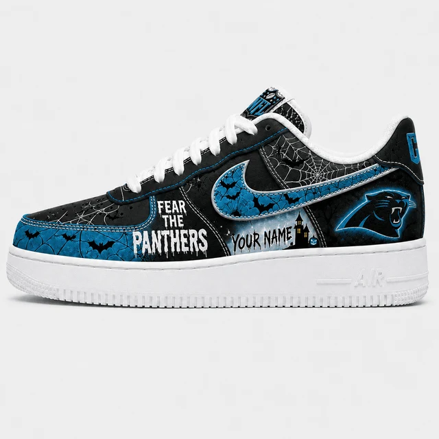 Limited Edition – Customized NFL Carolina Panthers Halloween Air force 1 Shoes - Image 2