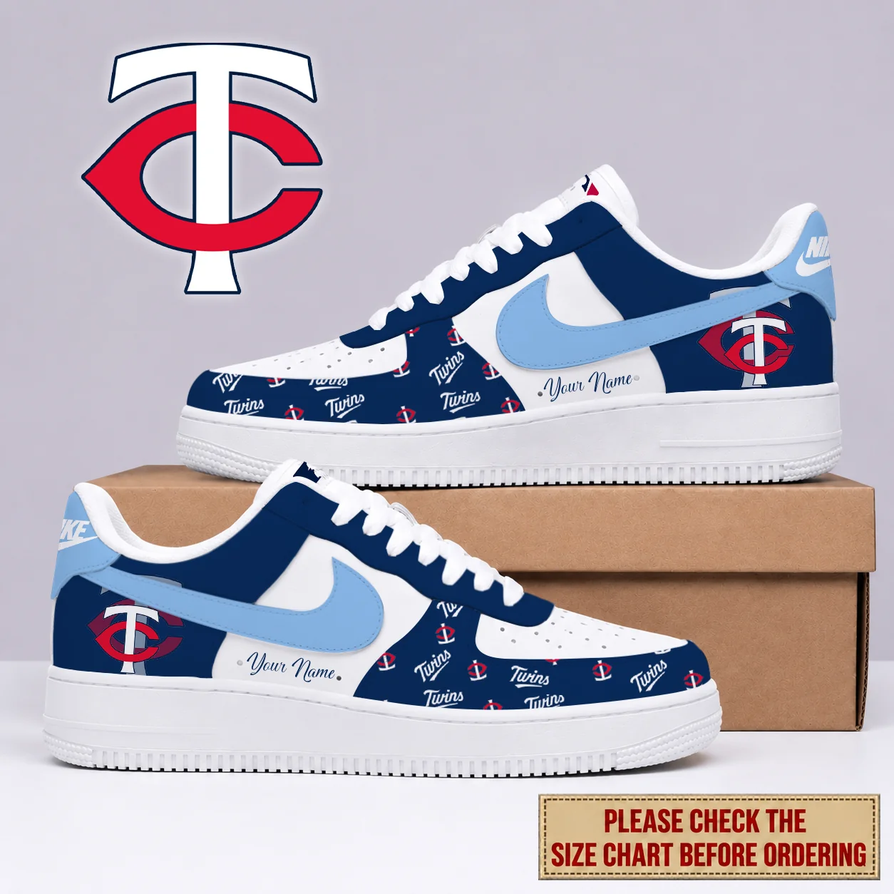 Limited Edition – Customized MLB Minnesota Twins Af1 Shoes