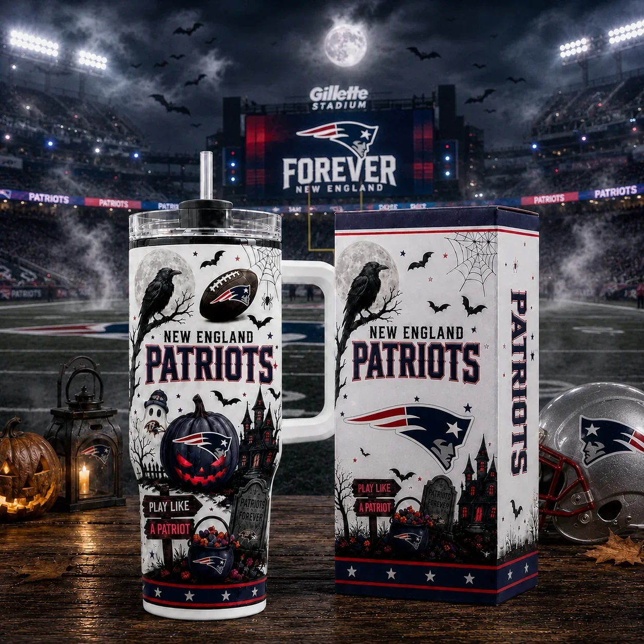 Limited Edition – Customized NFL New England Patriots Halloween 40Oz Tumbler