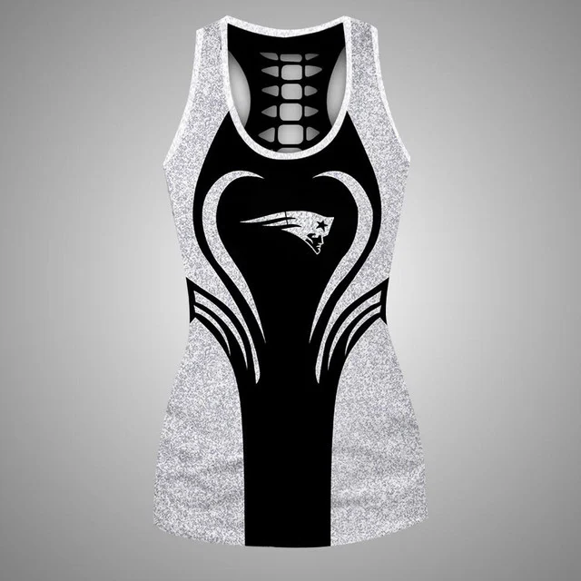 Limited Edition – Customized NFL New England Patriots Hollow Tank Top & Leggings Set - Image 2