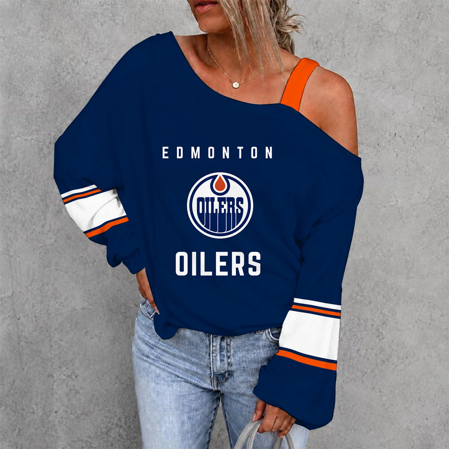 Limited Edition – Customized NHL Edmonton Oilers Drop Shoulder Sweatshirt