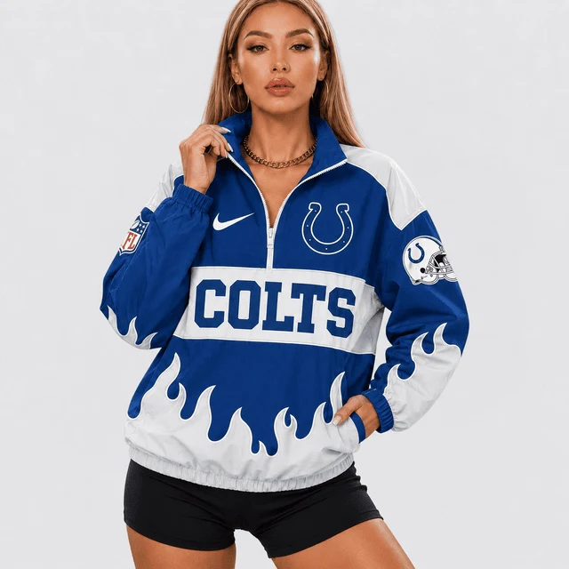 Limited Edition – Customized NFL Indianapolis Colts V-Neck Zipper Sweatshirt Jacket