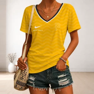 Limited Edition – Customized MLB Pittsburgh Pirates V-Neck Female Shirt