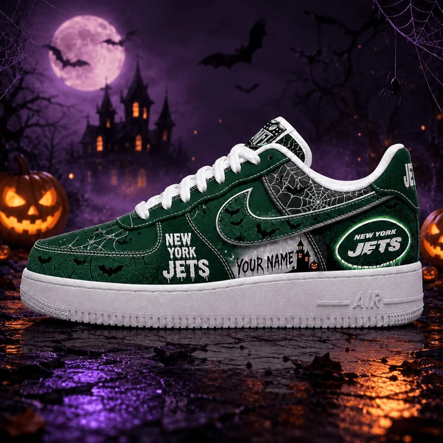 Limited Edition – Customized NFL New York Jets Halloween Air force 1 Shoes