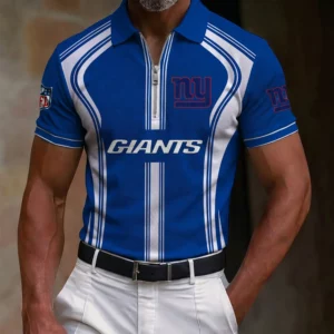 Limited Edition – Customized NFL New York Giants Zip Polo Shirt