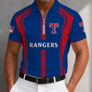 Limited Edition – Customized MLB Texas Rangers Zip Polo Shirt