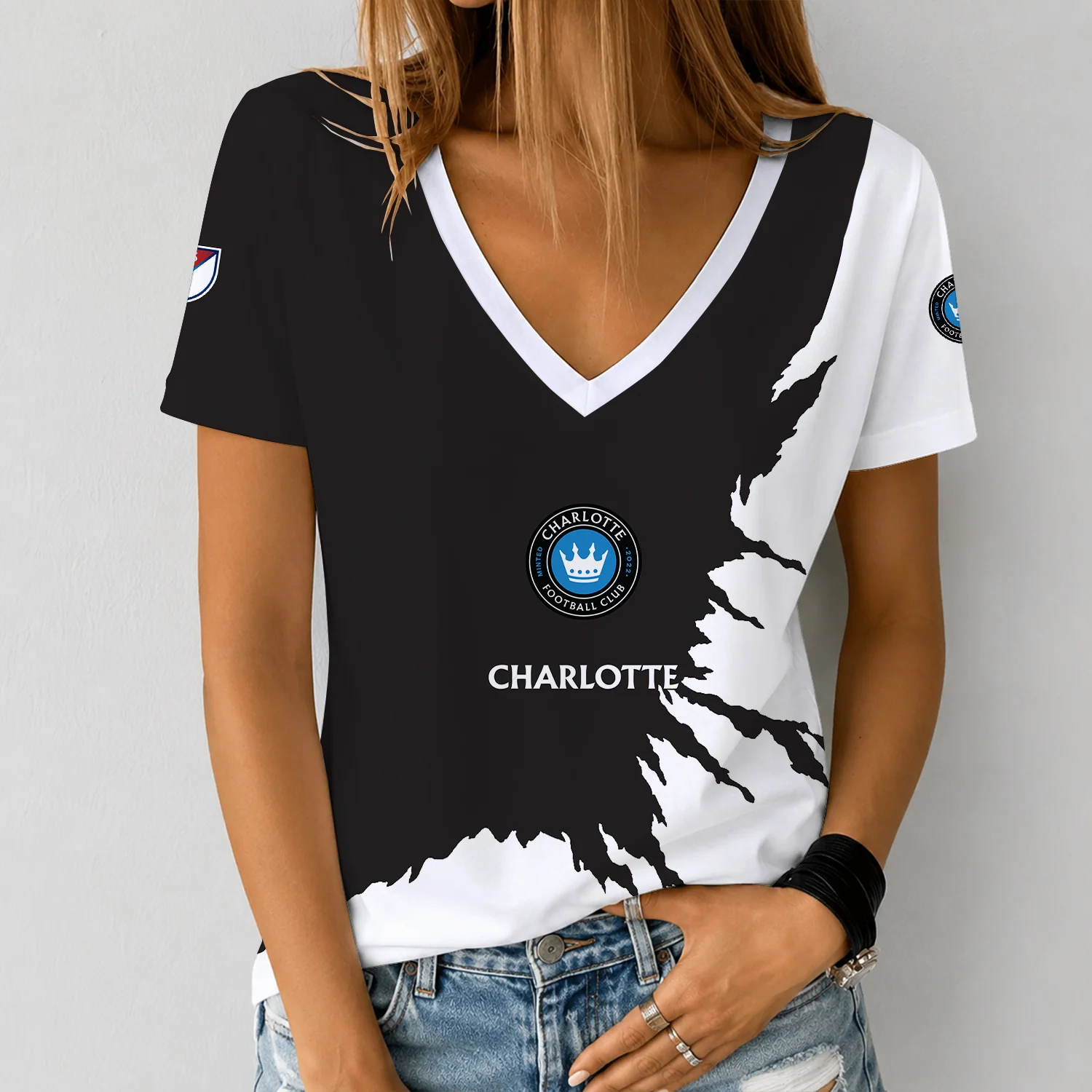 Limited Edition – Customized MLS Charlotte FC V-Neck Female Shirt