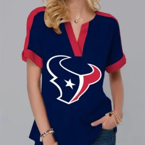 Limited Edition – Customized NFL Houston Texans V-Neck Female Shirt