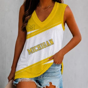 Limited Edition – Customized NCAA Michigan Wolverines Women’s V-Neck Tank Top