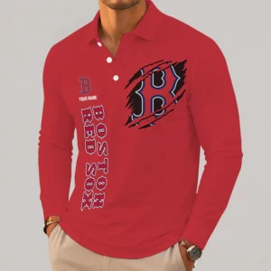 Limited Edition – Customized MLB Boston Red Sox Men’s Long Sleeve Polo
