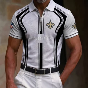 Limited Edition – Customized NFL New Orleans Saints Zip Polo Shirt
