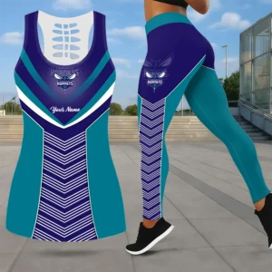 Limited Edition – Customized NBA Charlotte Hornets Leggings & Hollow Tank Top Set