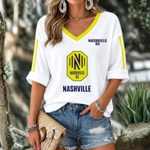 Limited Edition – Customized MLS Nashville SC Women’s V-Neck Long Sleeve Shirt