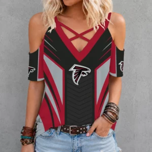 Limited Edition – Customized NFL Atlanta Falcons Criss Cross V-Neck Top