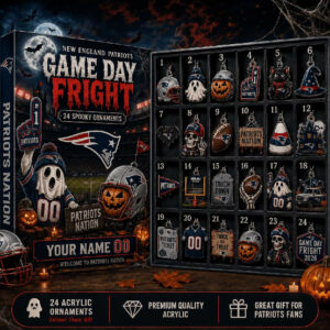 Personalized Halloween Advent Calendar 2026 24 Day New England Patriots Merch Countdown Gift