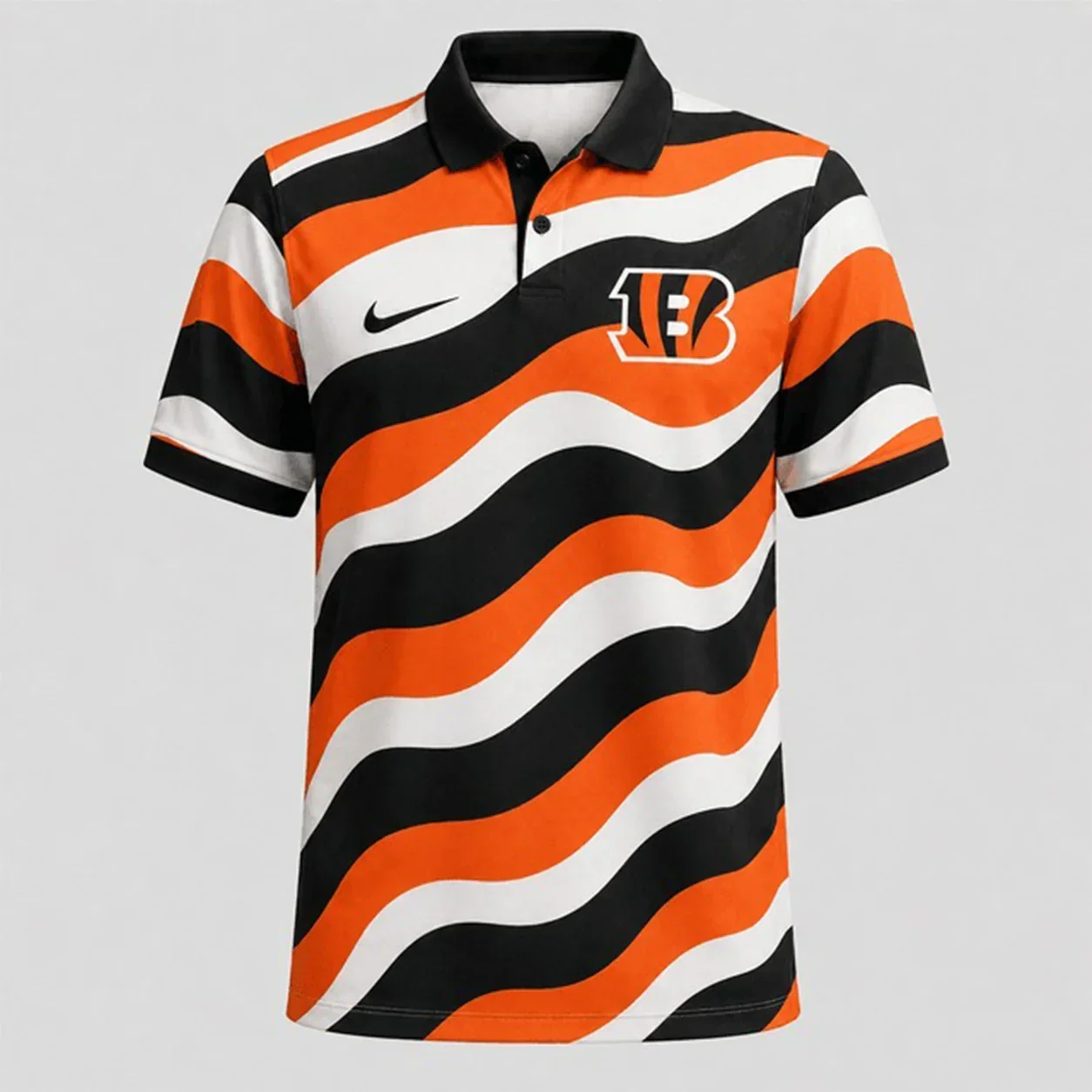 Limited Edition – Customized NFL Cincinnati Bengals Striped Polo Shirt