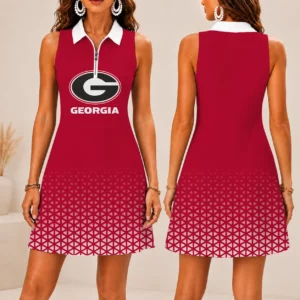 Limited Edition – Customized NCAA Georgia Bulldogs Women’s Zip Sleeveless Polo Dress