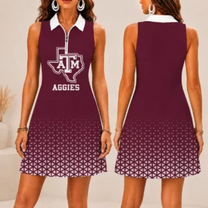 Limited Edition – New Customized NCAA Texas A&M Aggies Women’s Zip Sleeveless Polo Dress