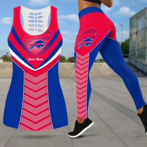 Limited Edition – Customized NFL Buffalo Bills Leggings & Hollow Tank Top Set