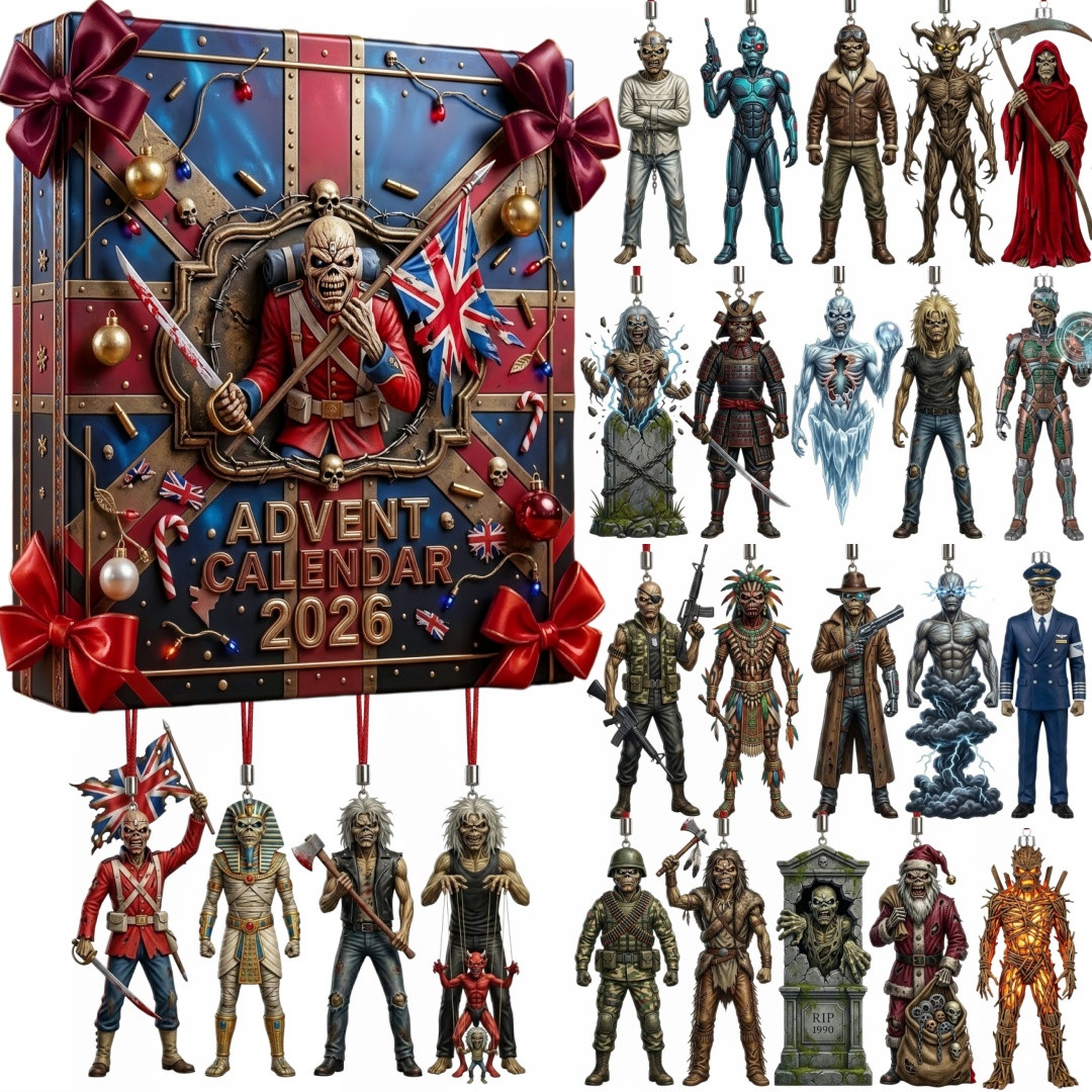 Iron Maiden Eddie 2026 Advent Calendar Iron Maiden Eddie Christmas Merch Friend Gifts