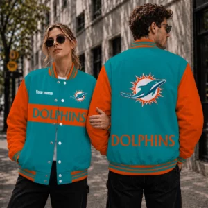 Limited Edition – Customized NFL Miami Dolphins Satin Varsity & Baseball Jacket