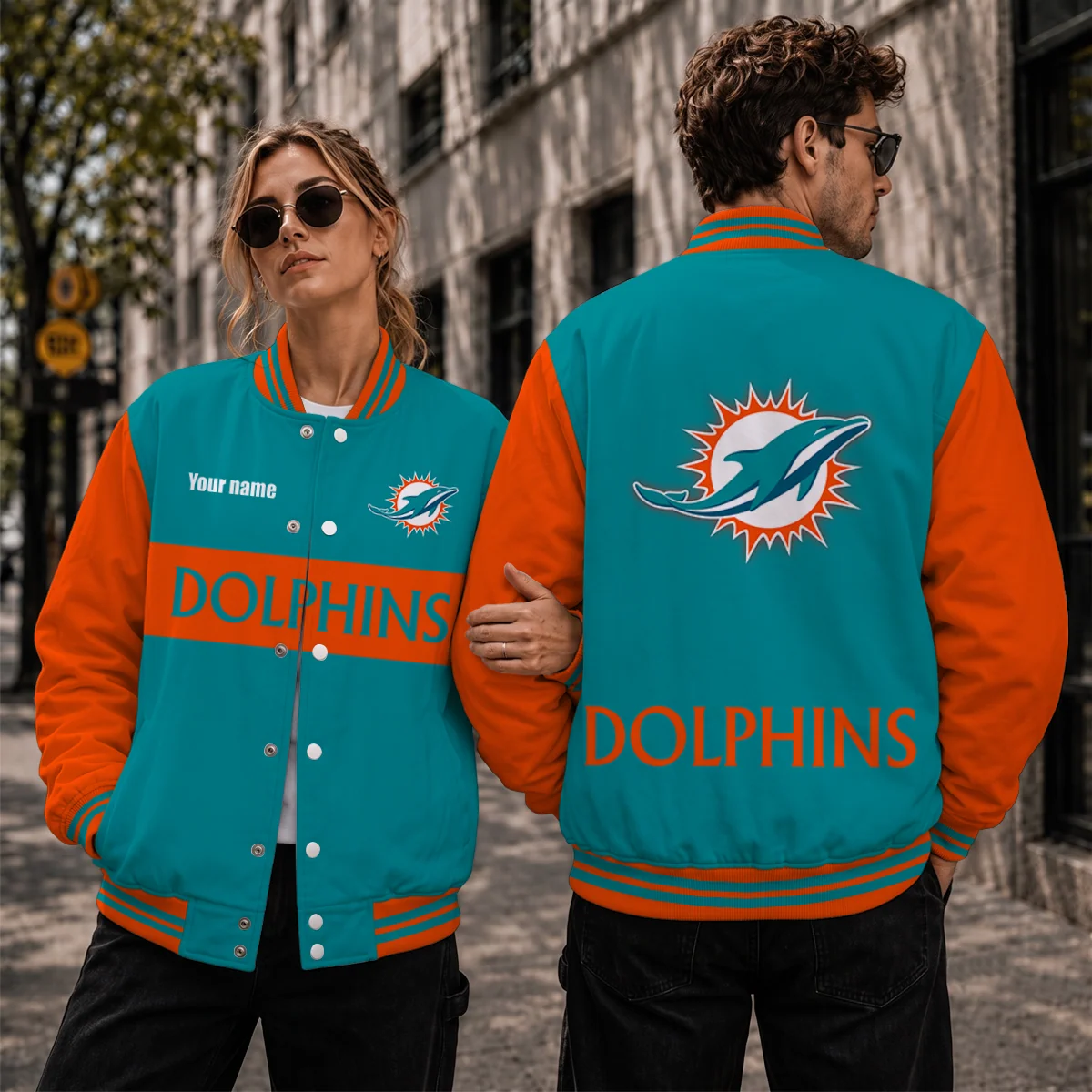 Limited Edition – Customized NFL Miami Dolphins Satin Varsity & Baseball Jacket