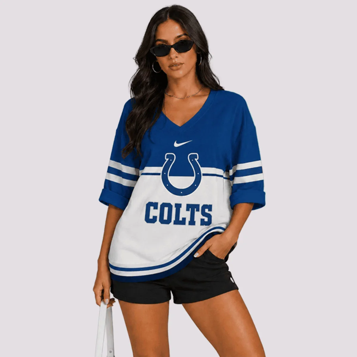 Limited Edition – Customized NFL Indianapolis Colts Women’s Heart V-Neck Long Sleeve Shirt