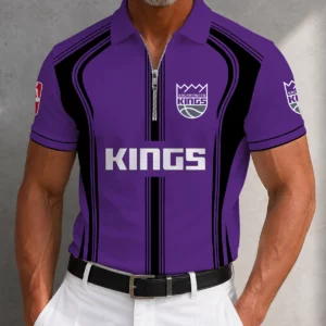 Limited Edition – Customized NBA Sacramento Kings Zip Polo Shirt
