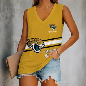 Limited Edition – Customized NFL Jacksonville Jaguars Women’s V-Neck Tank Top
