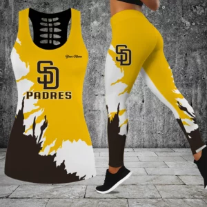 Limited Edition – Customized MLB San Diego Padres Hollow Tank Top & Leggings Set