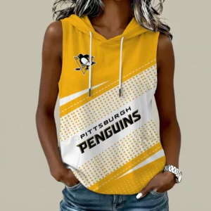Limited Edition – Customized NHL Pittsburgh Penguins Women’s Sleeveless Hooded Pocket Tank Top