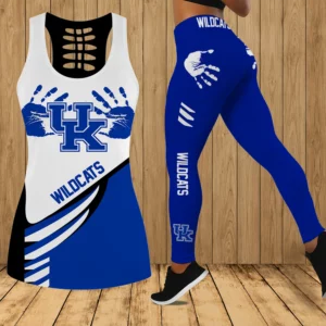 Limited Edition – Customized NCAA Kentucky Wildcats Strappy Hollow Tank Top & Leggings Set