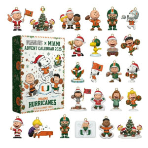 Miami Hurricanes Peanuts Snoopy 2026 Christmas Advent Calendar Holiday Countdown Xmas Gift