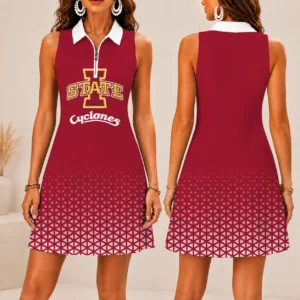 Limited Edition – Customized NCAA Iowa State Cyclones Women’s Zip Sleeveless Polo Dress