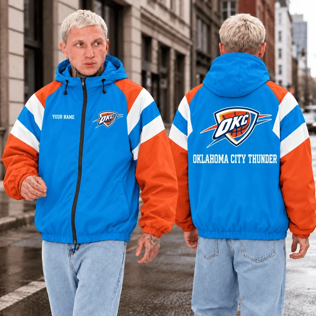 Limited Edition – Customized NBA Oklahoma City Thunder Windbreaker Jacket