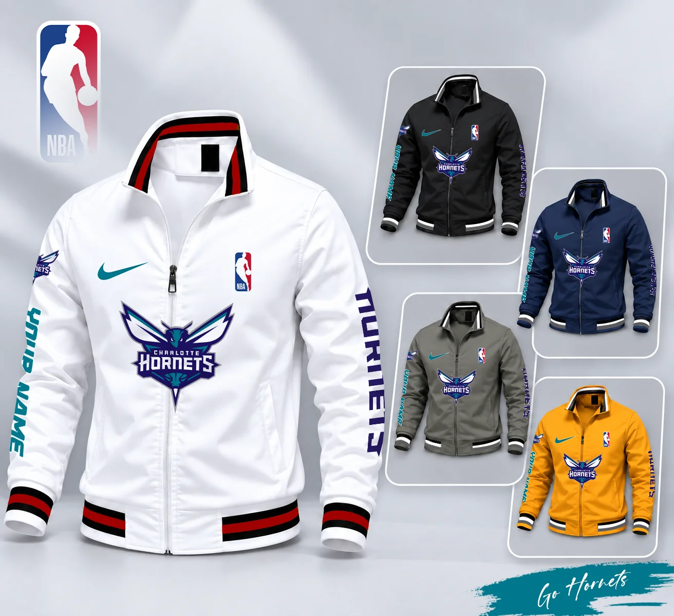 Limited Edition – Customized NBA Charlotte Hornets Multicolor Men’s Casual Jacket