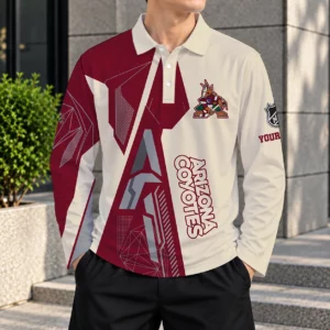 Limited Edition – Customized NHL Arizona Coyotes Men Long Sleeve Polo